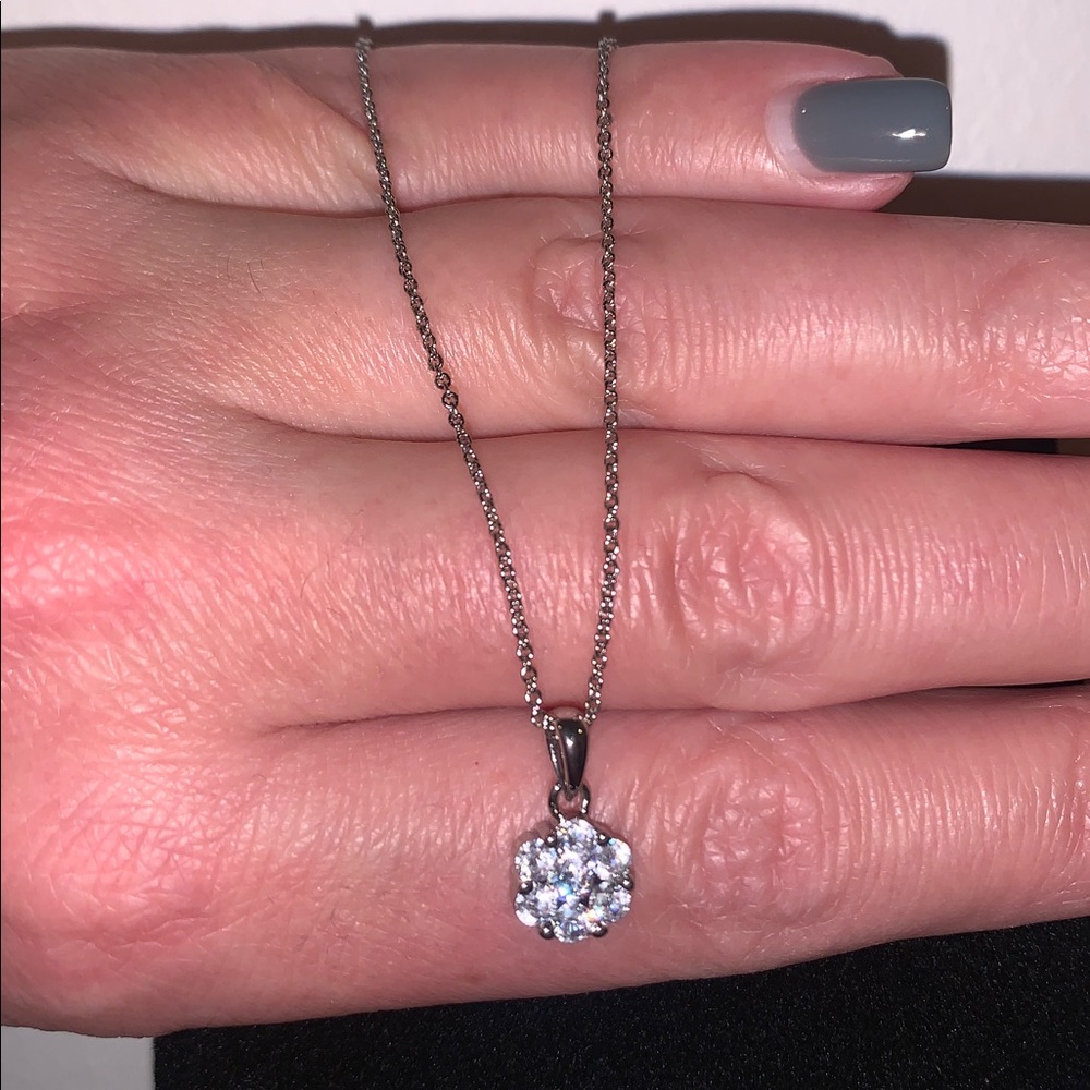 Jones New York Silver Floral Pendant Necklace